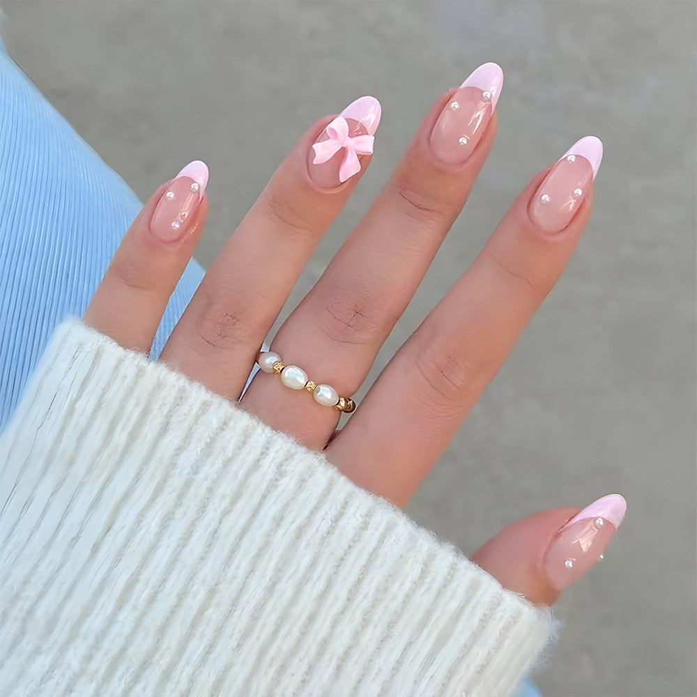 Elegant French Tip Press-On Nail Art Set Kalsten