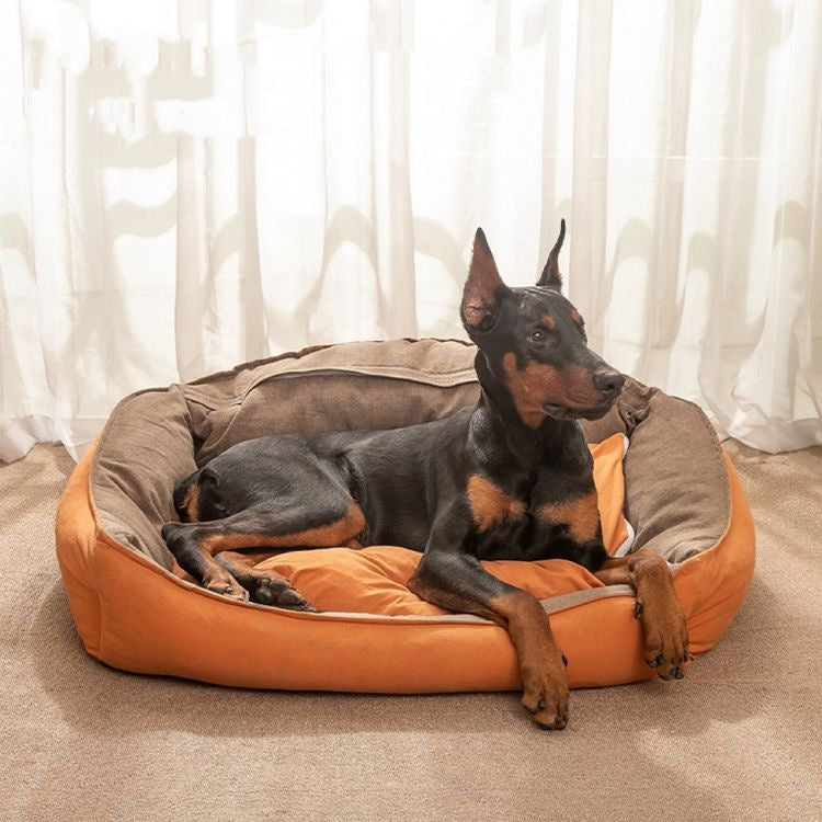 Supportive Bolstered  Sleeping Cushion  Dog Bed