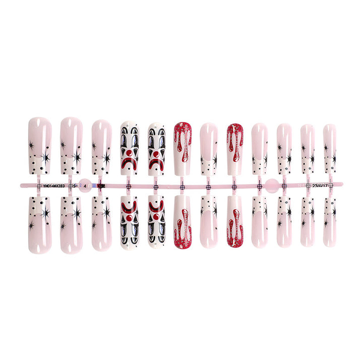Artistic Press-On Nail Set with Creative Halloween Designs kalsten