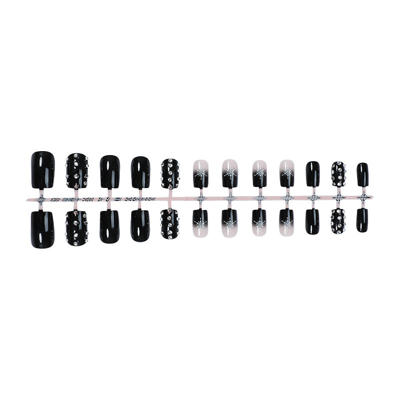 Decorative Press-On Nail Set with Gem Accents kalsten