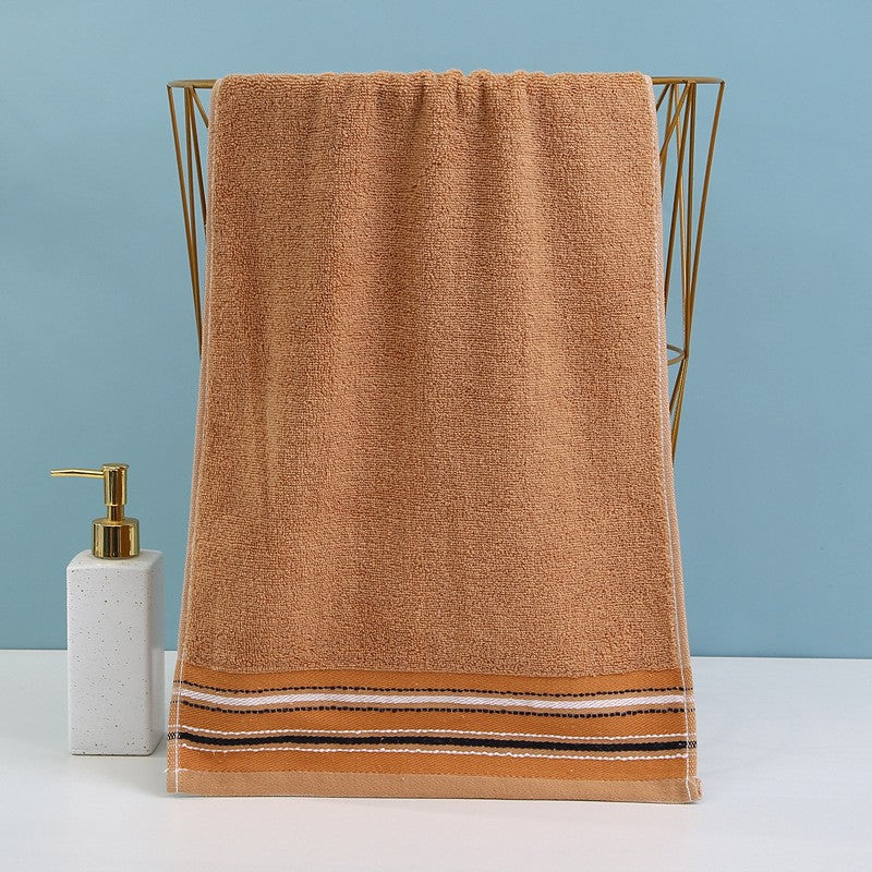 Premium Terry Bath Towel With Elegant Striped Border Kalsten