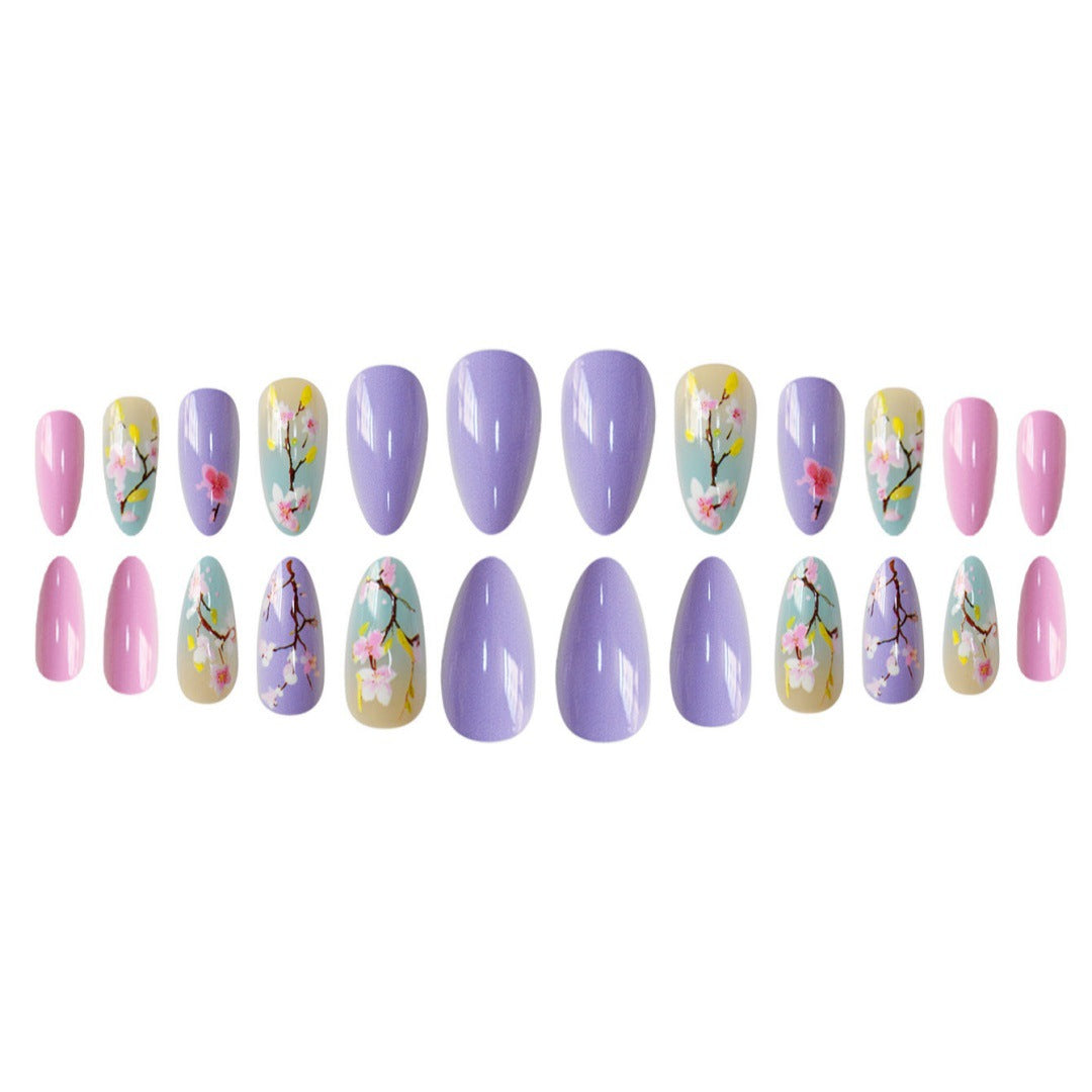 Artistic Floral Press-On Nail Enhancements Kalsten