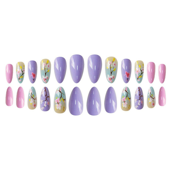Artistic Floral Press-On Nail Enhancements Kalsten