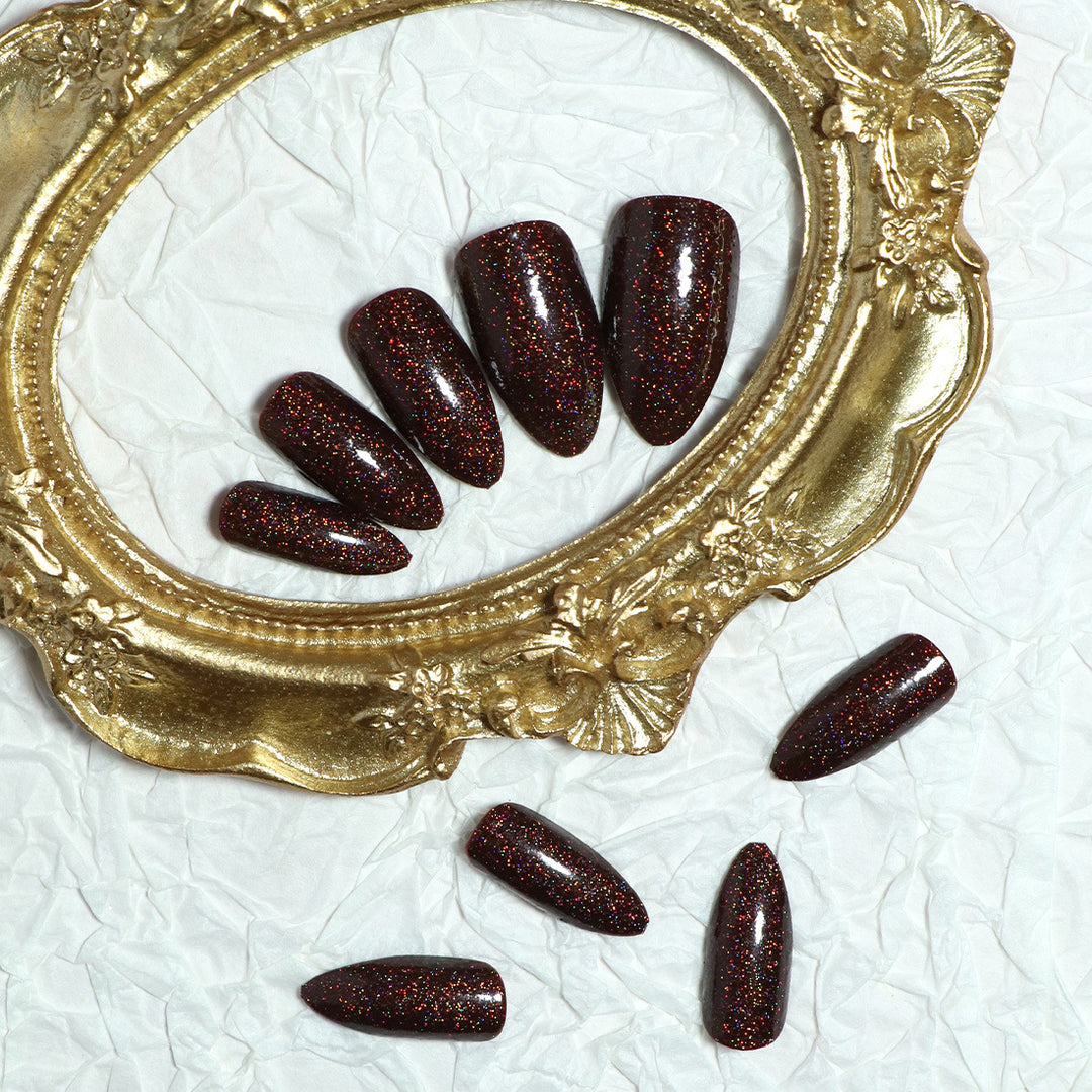 Unique Glittering Almond-Shaped Press-On Nails Kalsten