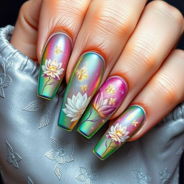 Art Nails in Hand-Decorated Flower Design Kalsten