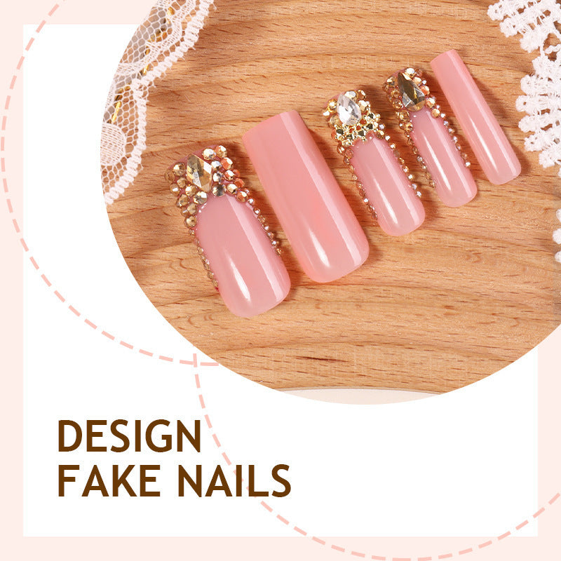 Artificial nail set with elegant rhinestone and glitter accents Kalsten