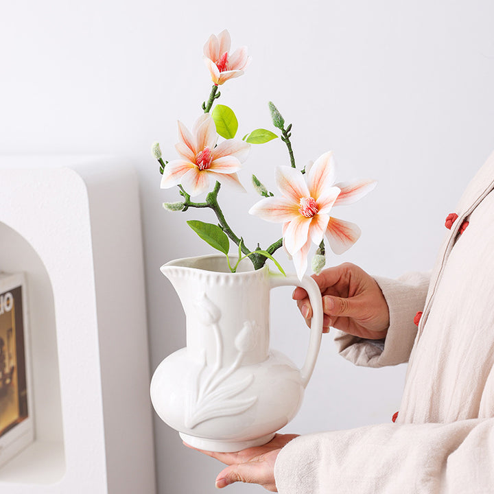 Decorative Floral Pitcher Vase