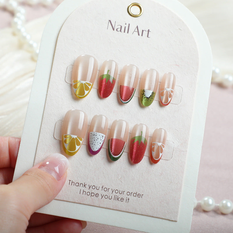 Fruit-Inspired Press-On Nail Art Set