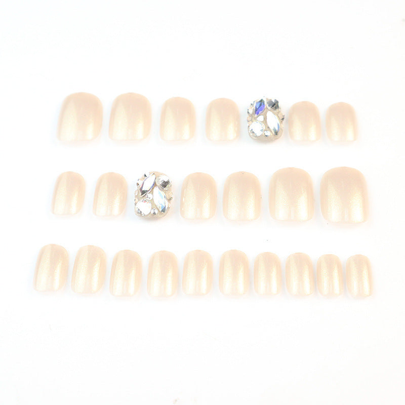 Elegant Press-On Nail Kit with Rhinestone Accents