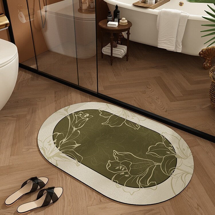 Decorative Oval Bath Mat