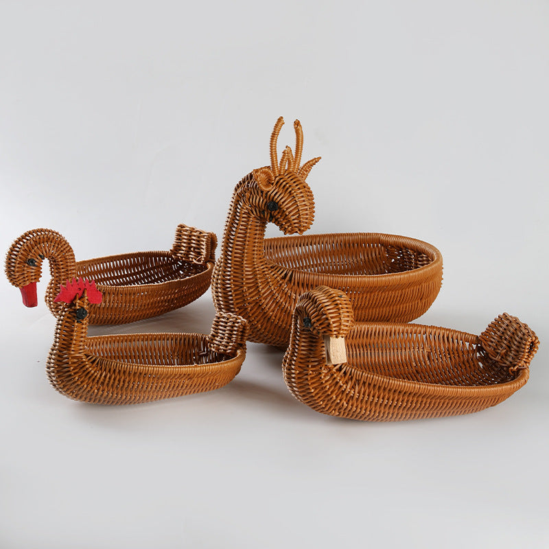 Unisex Braided Decoration Basket in Duck Shape Kalsten