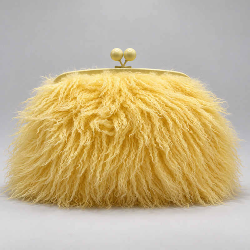 Fur Textured Clutch Bag