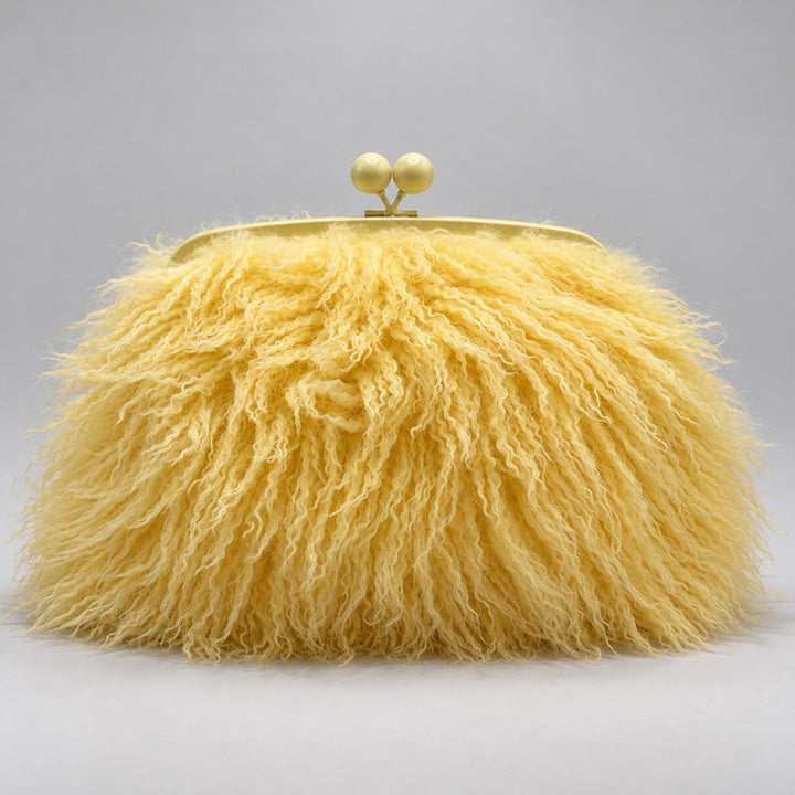 Fur Textured Clutch Bag