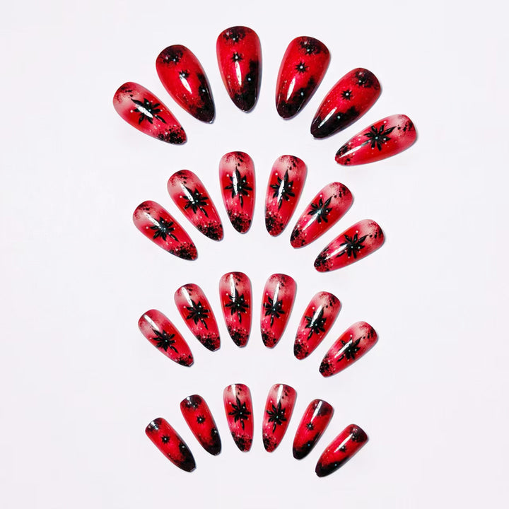 Creative artificial nails with star and glitter effects Kalsten