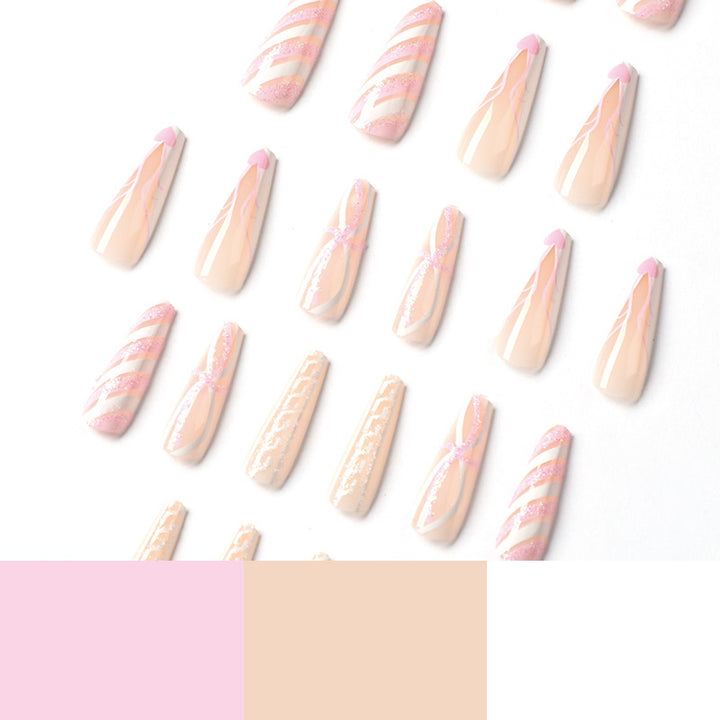 Translucent artificial nails with delicate patterns Kalsten