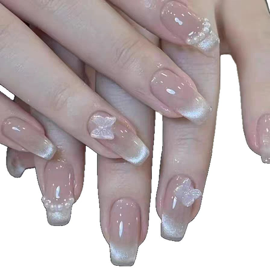 Elegant Press-On Nail Set with Butterfly Accents Kalsten