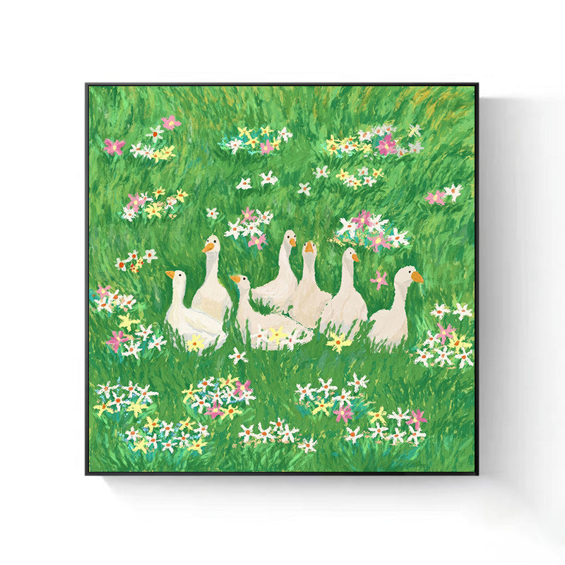 Whimsical Garden Duck Canvas Art
