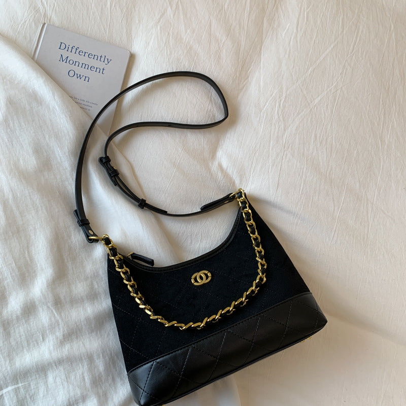 Quilted Suede Shoulder Bag Kalsten