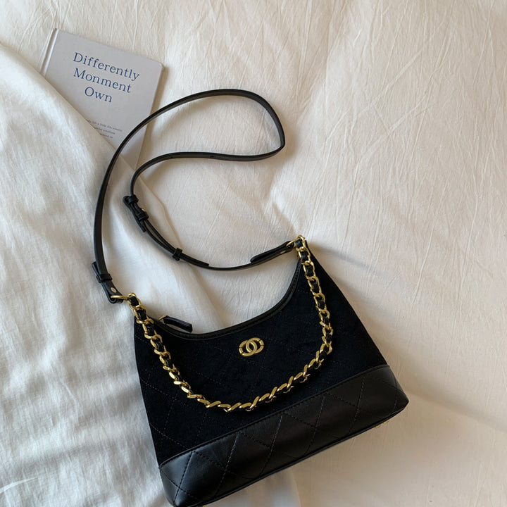 Quilted Suede Shoulder Bag Kalsten