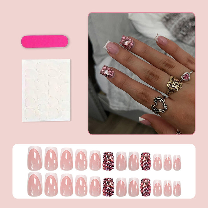 Artificial nail set with glamorous rhinestone decorations Kalsten