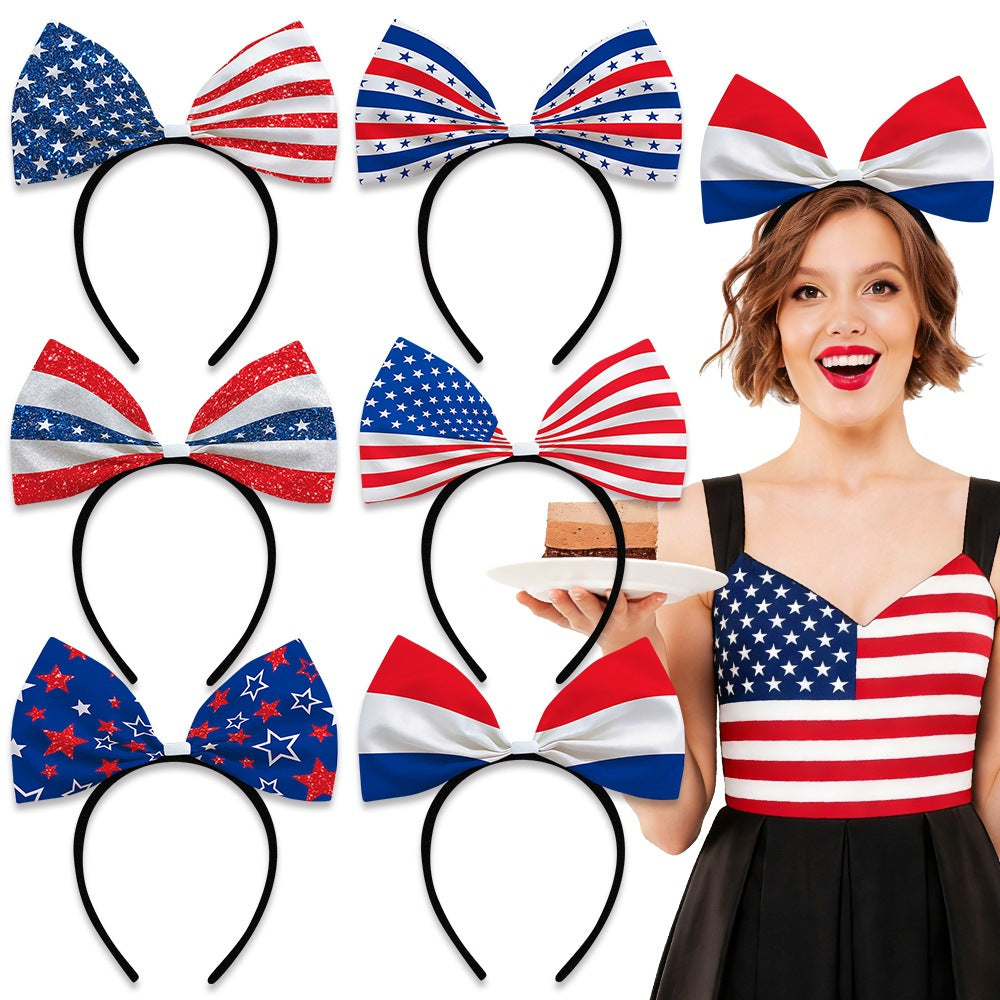 Ladies oversized bow headband with star pattern Kalsten