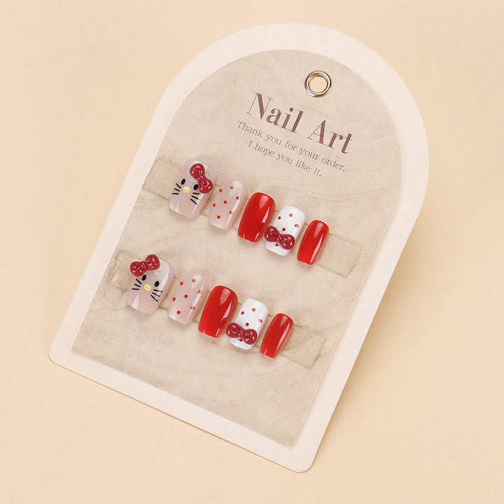 Stylish Press-On Nail Tips with Leopard Design Kalsten