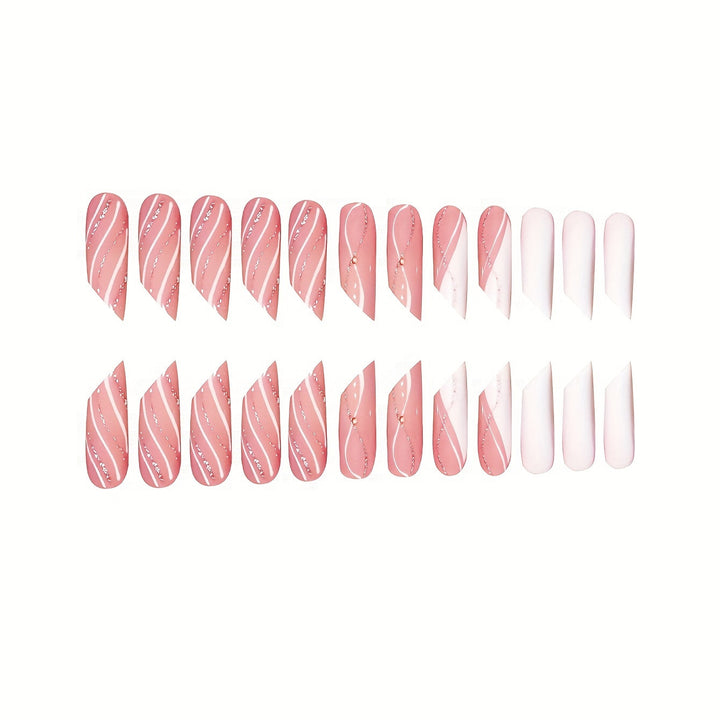 Elegant Stiletto Press-On Nail Art with Unique Designs Kalsten