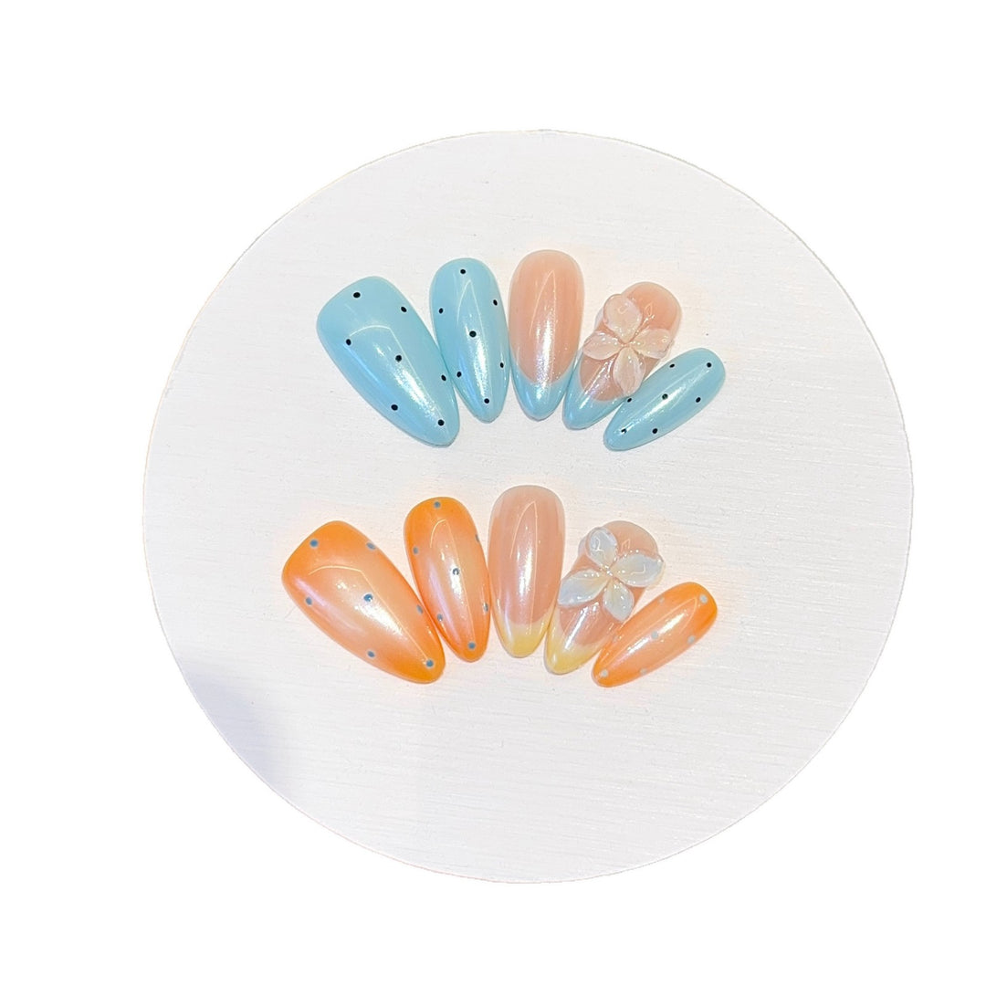 Artificial Hand Nail Art with Floral Accents Kalsten