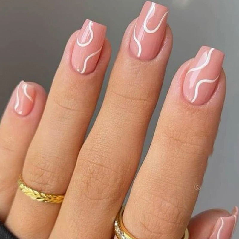 Creative nail art with aesthetic lines Kalsten