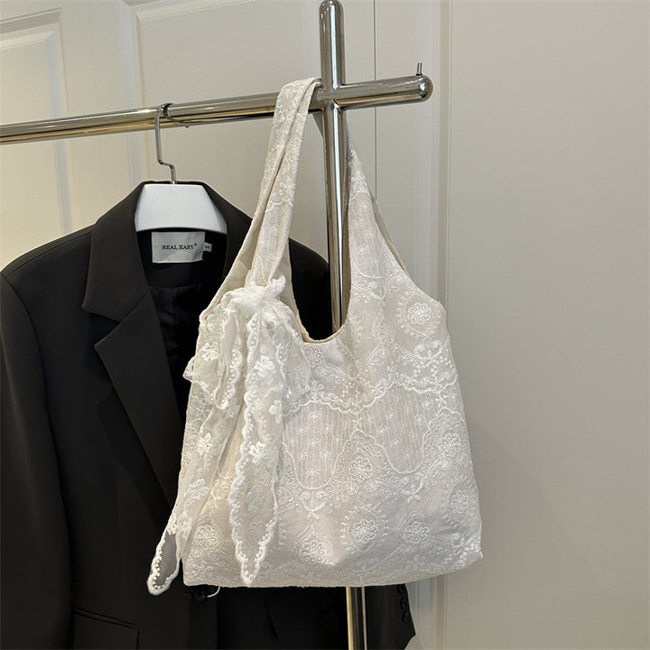 Elegant Lace-Trimmed Shoulder Bag Kalsten