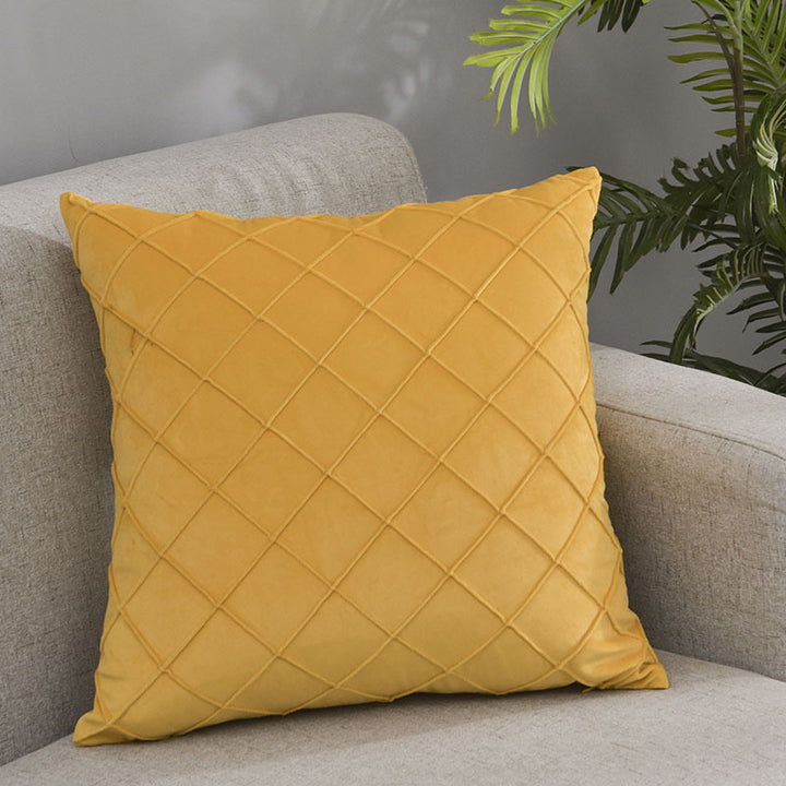 Square velvet cushion cover with quilted diamond texture Kalsten