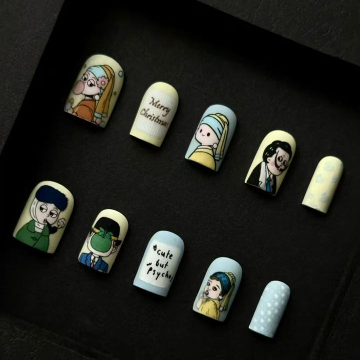 Whimsical Bear-Themed Press-On Nail Art Kit Kalsten