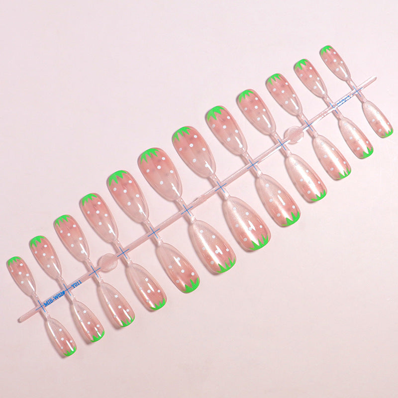 Strawberry-Inspired Artistic Press-On Nail Set Kalsten