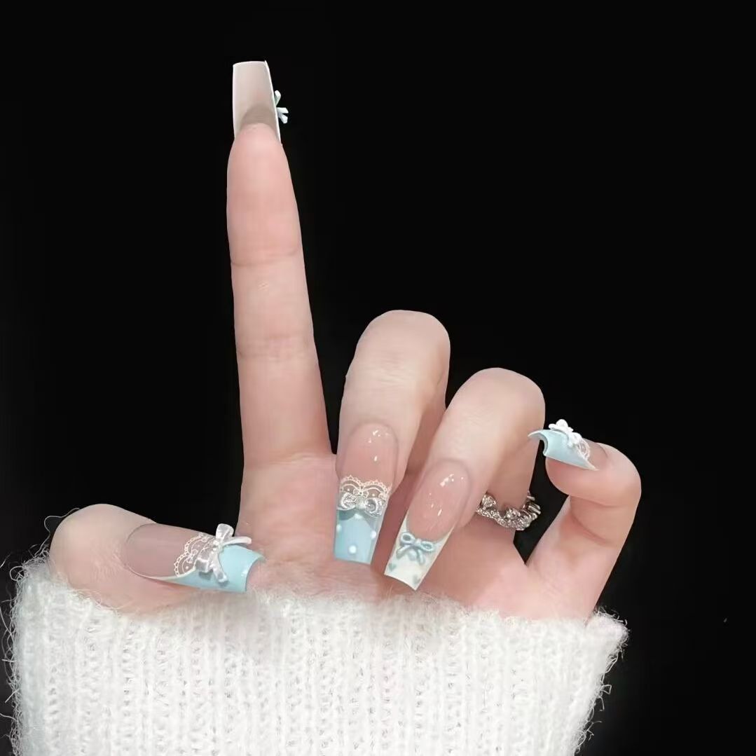 Elegant artificial nails with bow design Kalsten
