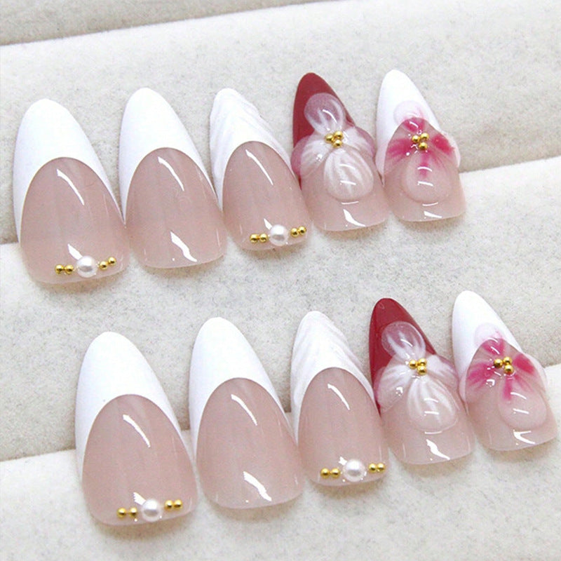 Floral Design Stiletto Press-On Nails Kalsten