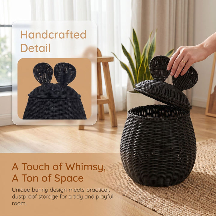 Decorative Woven Storage Basket with Lid Kalsten
