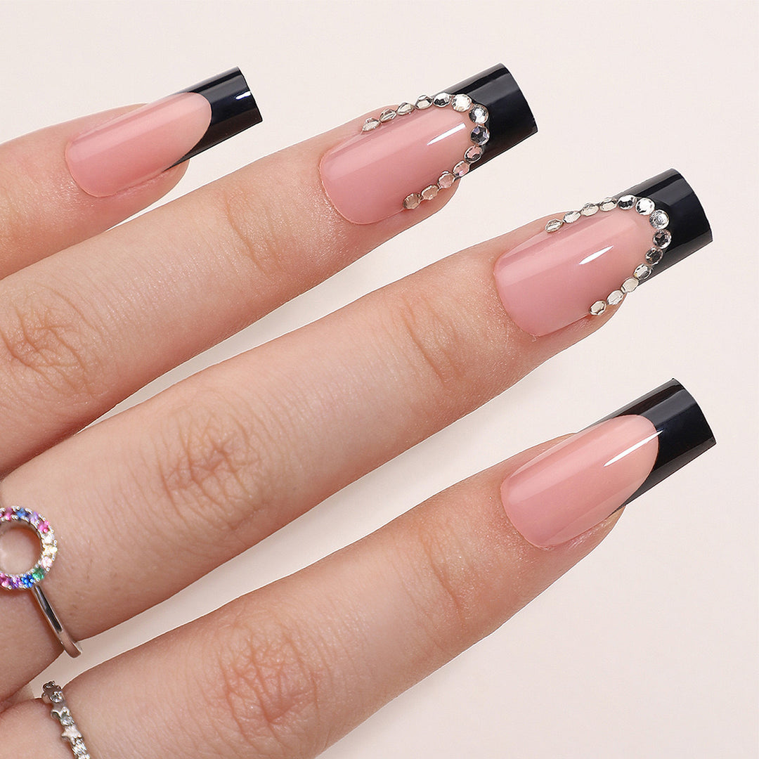 Artificial nail set with elegant tips and glitter accents Kalsten