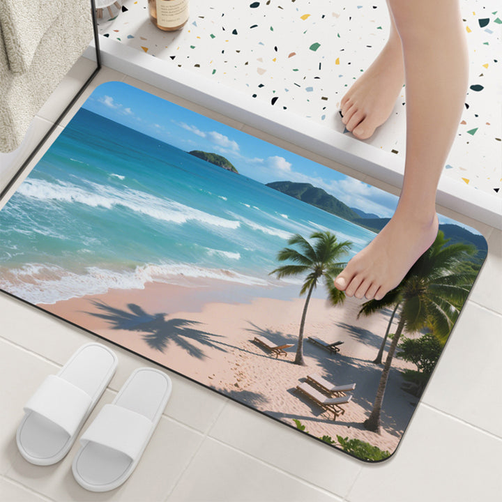 Coastal Ocean Theme Bath Mat