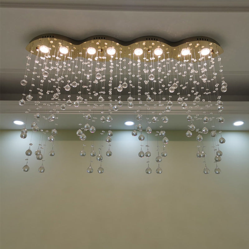 Crystal Raindrop Ceiling Light Fixture
