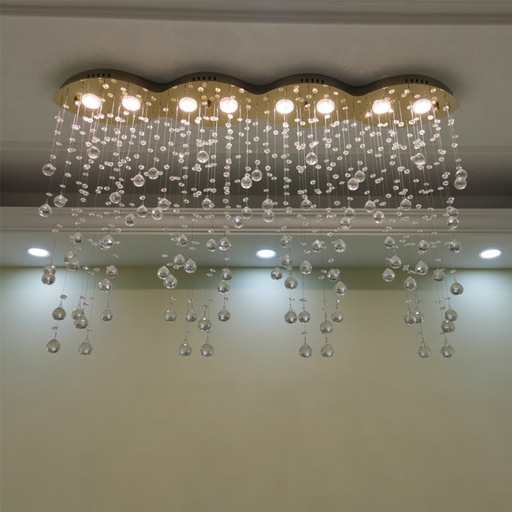 Crystal Raindrop Ceiling Light Fixture