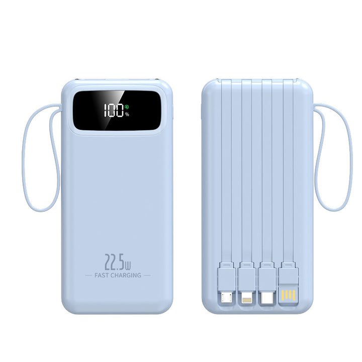Portable power bank with fast charging function and integrated cables Kalsten