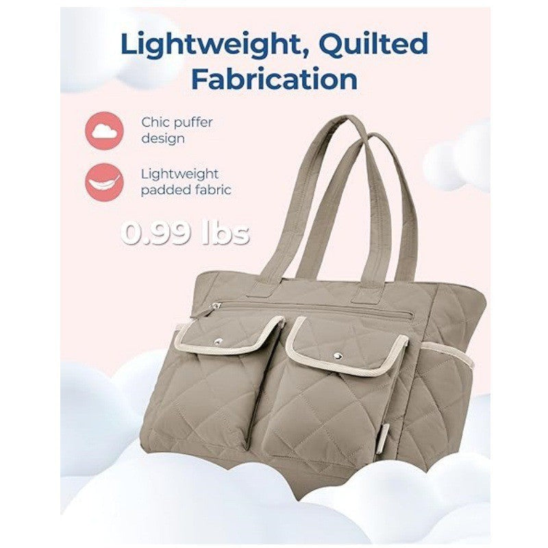Quilted Tote Bag with Practical Outside Pockets Kalsten