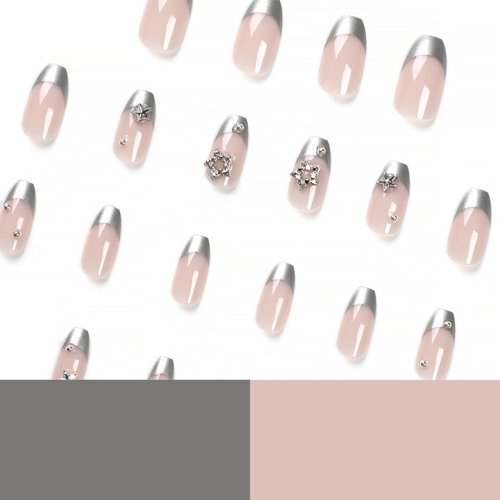 Glamorous acrylic nails with sparkling star design Kalsten