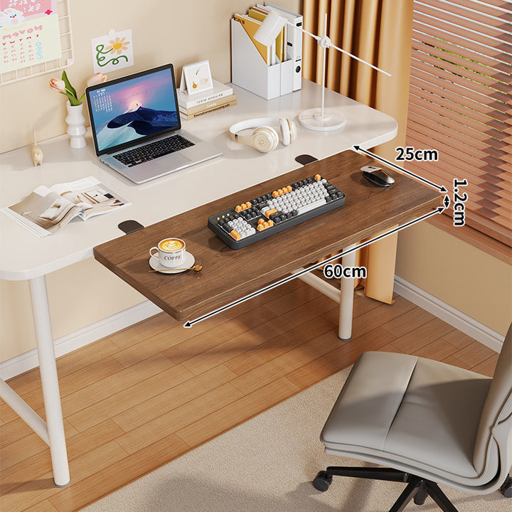 Long Under-Desk Pull-Out Sliding Keyboard and Work Surface Shelf