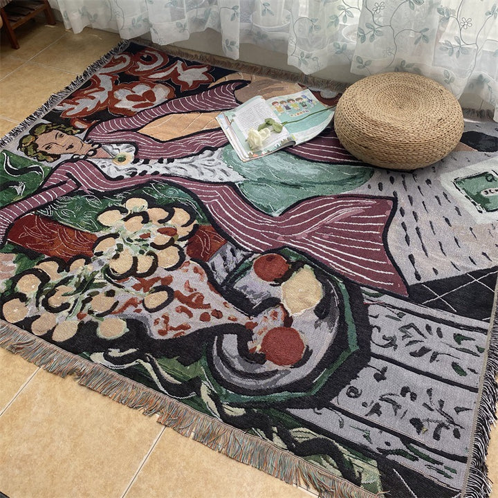 Artistic Woven Tapestry Throw Blanket