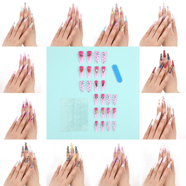Luxury style artificial nails with intricate decorations Kalsten