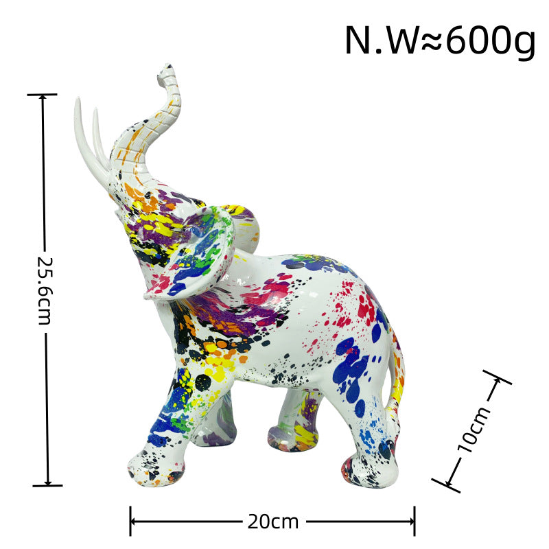 Artistic elephant figure with colorful design Kalsten