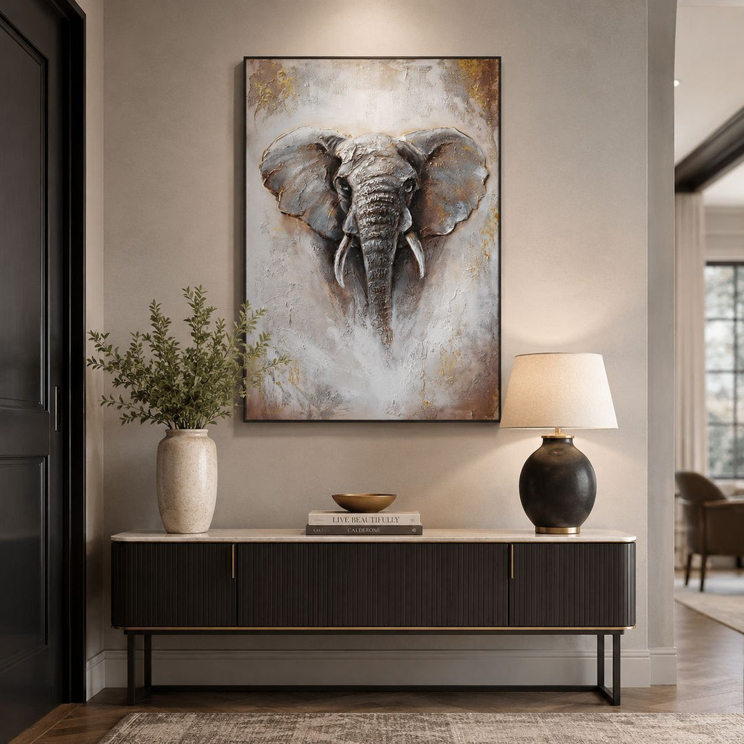 Elephant-Themed Decorative Canvas Artwork