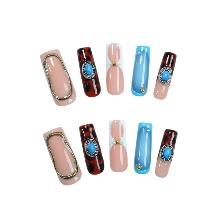 Acrylic nail set with luxurious design elements and creative accents Kalsten