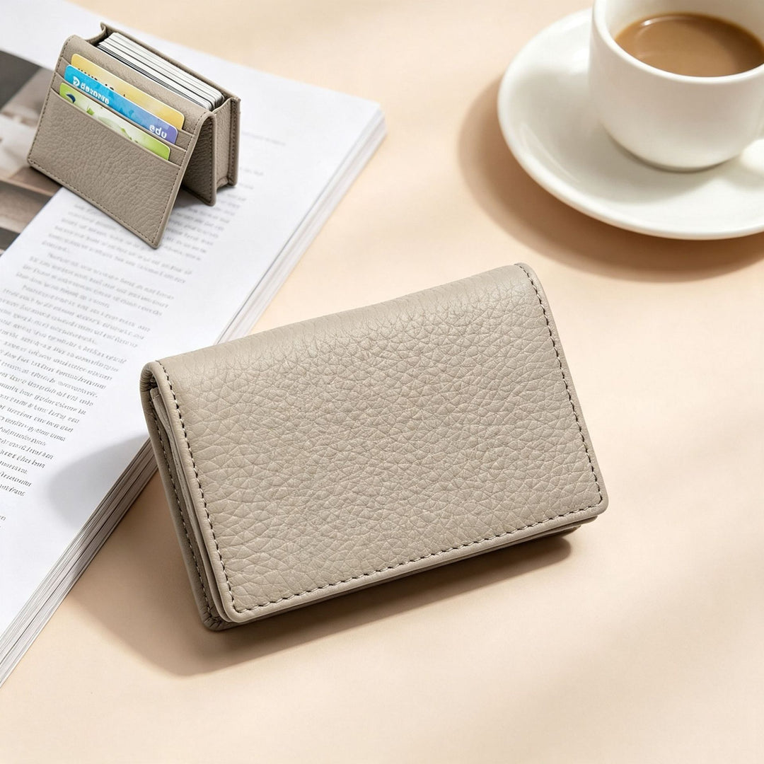 Textured Leather Credit Card Holder